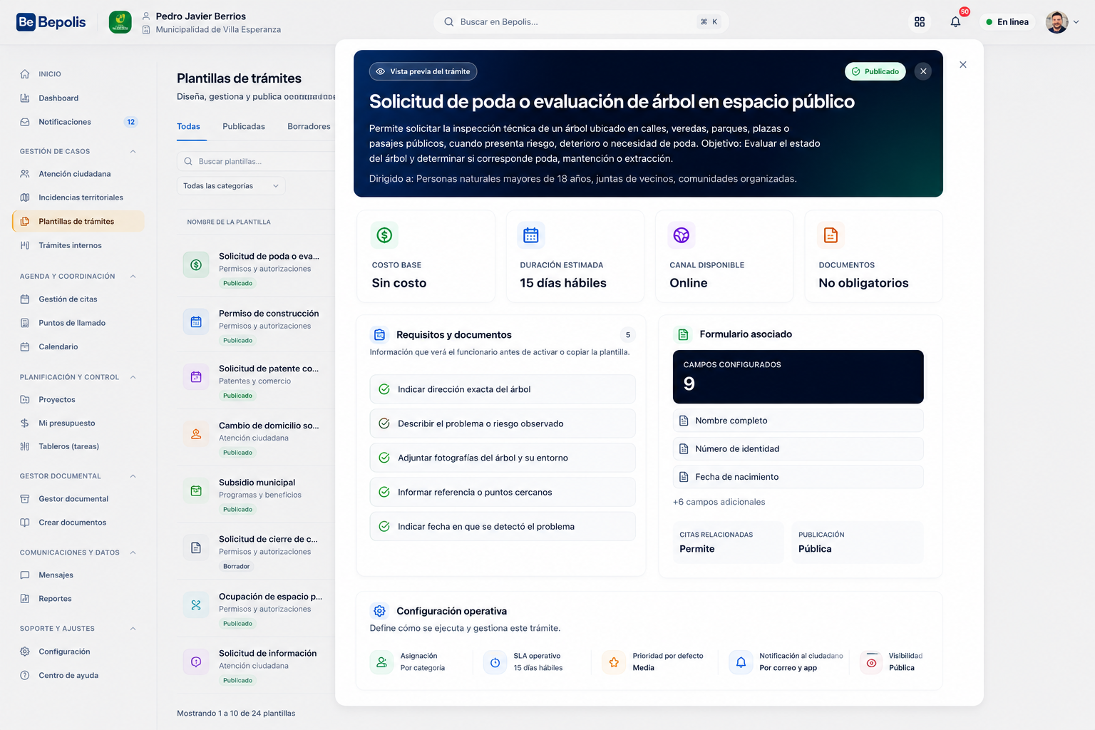 Configuración de licencias de obra en Bepolis
